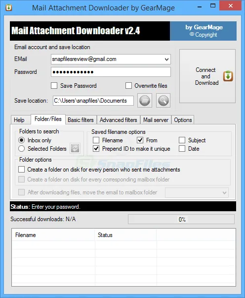 Mail Attachment Downloader Screenshot 1