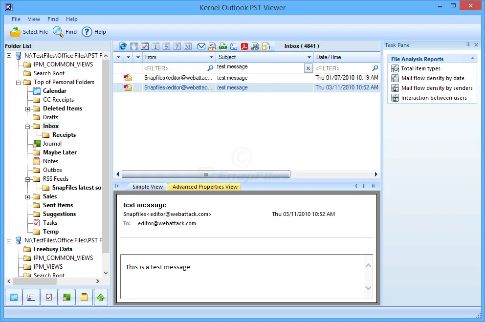 Kernel Outlook PST Viewer Screenshot 1