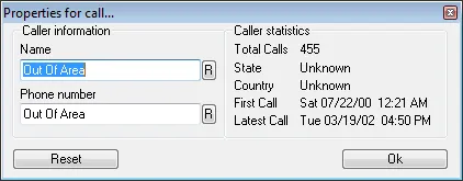 AnalogX CallerID Screenshot 2