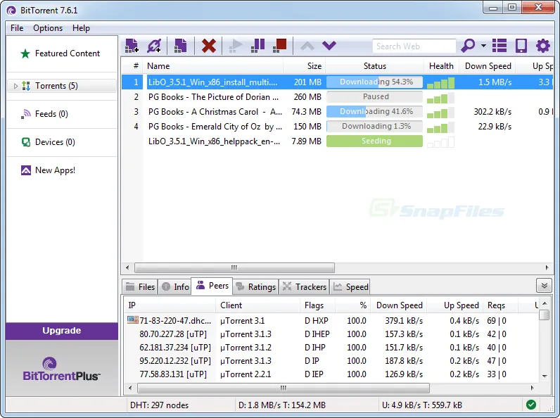 BitTorrent Free Screenshot 1