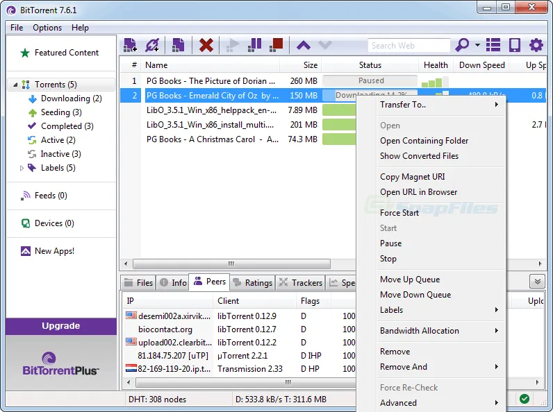 BitTorrent Free Screenshot 2