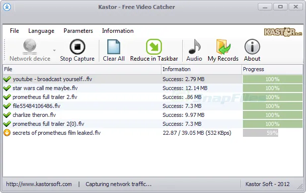 Kastor Free Video Catcher Screenshot 1