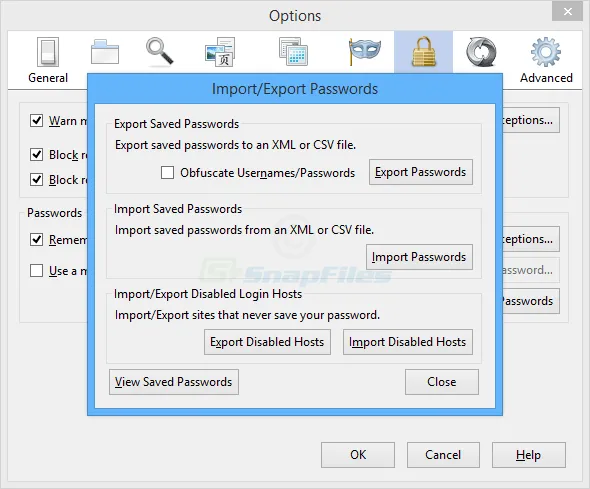 Firefox Password Exporter Screenshot 1