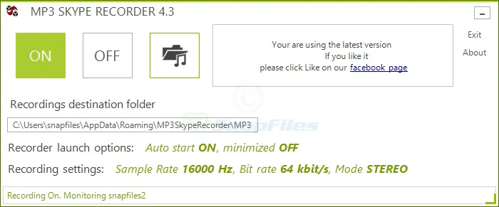 MP3 Skype Recorder Screenshot 1