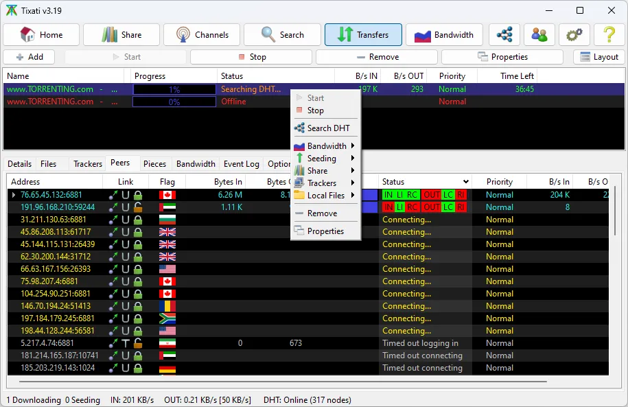 Tixati Screenshot 1