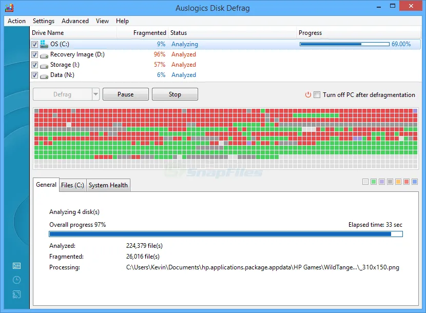 Auslogics Disk Defrag Screenshot 1