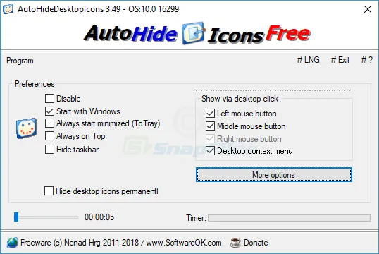 AutoHideDesktopIcons Screenshot 1