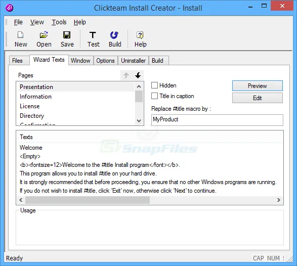 Clickteam Install Creator Screenshot 2