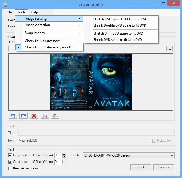 Nodesoft Cover Printer Screenshot 2
