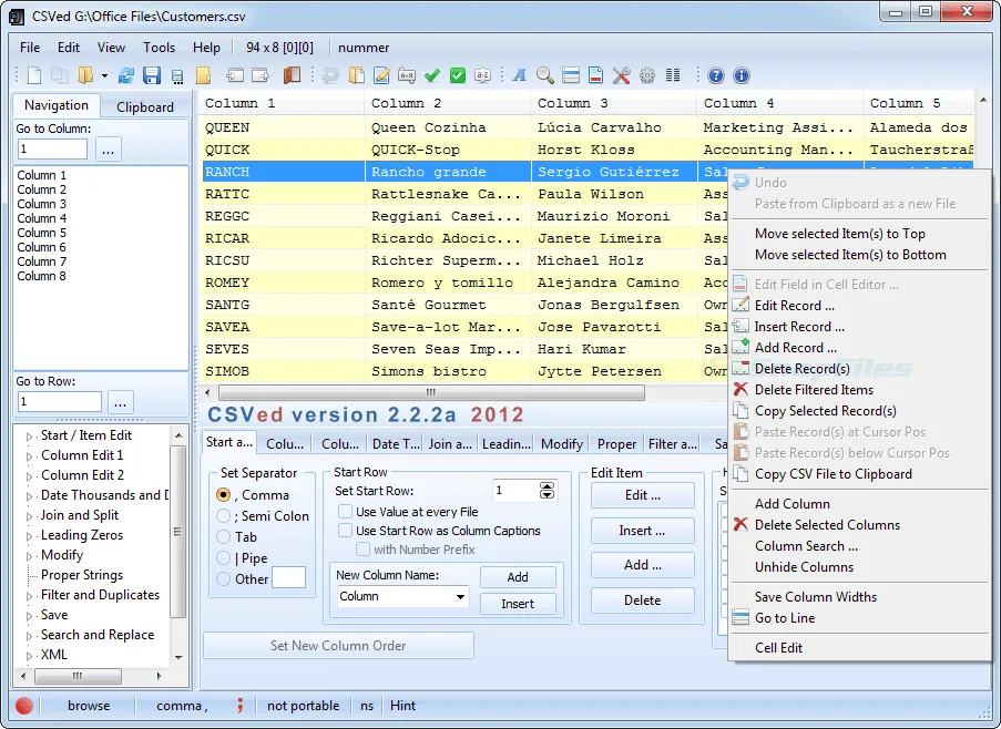 CSVed Screenshot 1