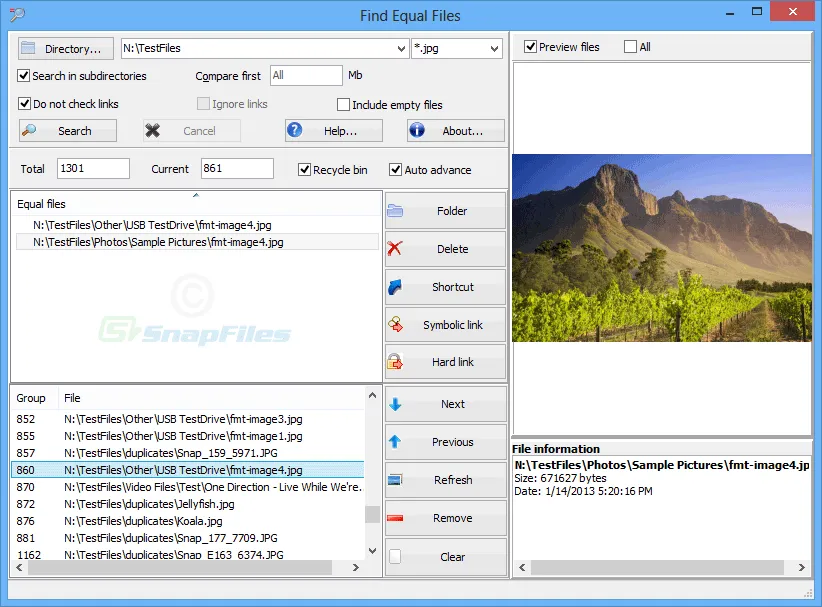 Find Equal Files Screenshot 1