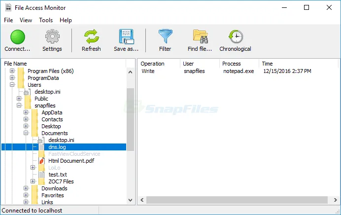 SoftPerfect File Access Monitor Screenshot 1