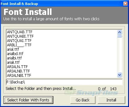 Font Install & Backup Screenshot 2