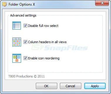 Folder Options X Screenshot 1