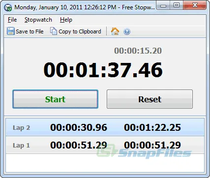 Free Stopwatch Screenshot 2