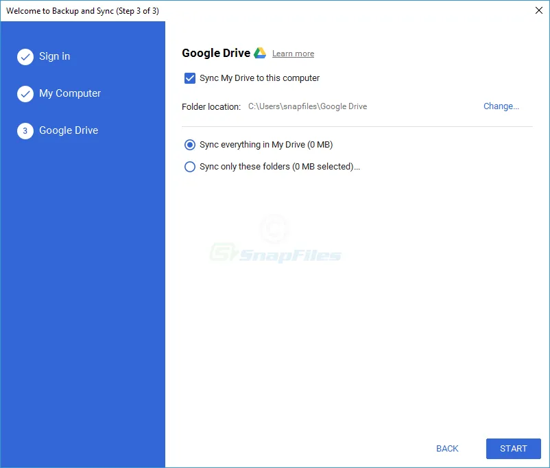 Google Backup and Sync Screenshot 2