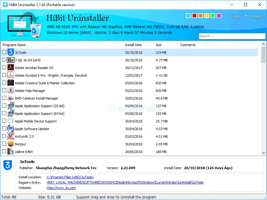 HiBit Uninstaller Screenshot 1