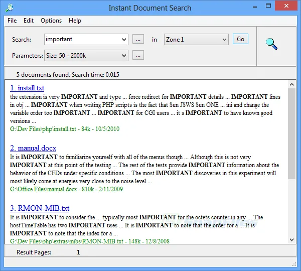 Instant Document Search Screenshot 1