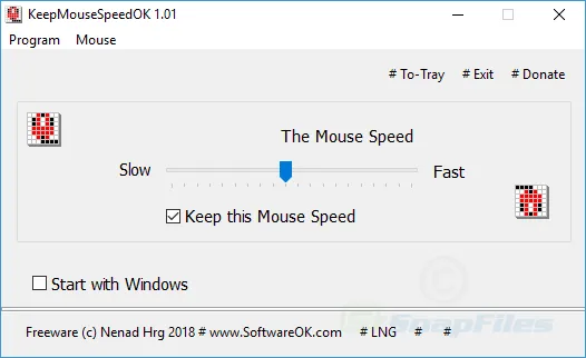 KeepMouseSpeedOK Screenshot 1