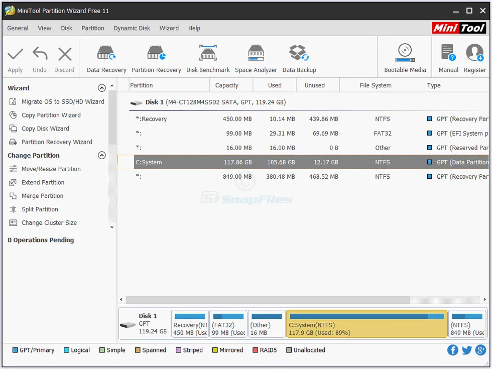 MiniTool Partition Wizard Free Screenshot 1