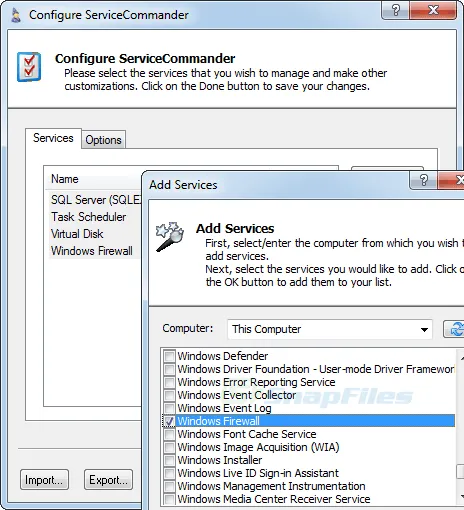 ServiceCommander Screenshot 2