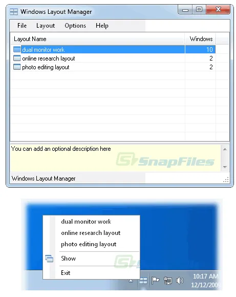 Windows Layout Manager (WiLMa) Screenshot 1