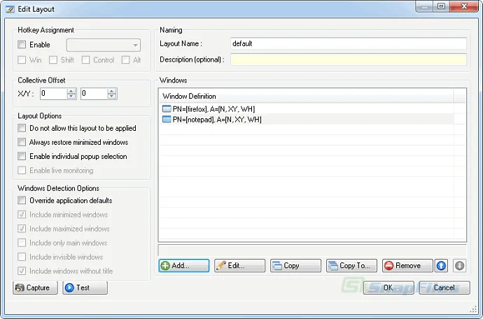 Windows Layout Manager (WiLMa) Screenshot 2