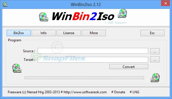 WinBin2Iso Screenshot 1