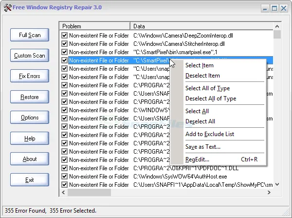 Free Window Registry Repair Screenshot 1